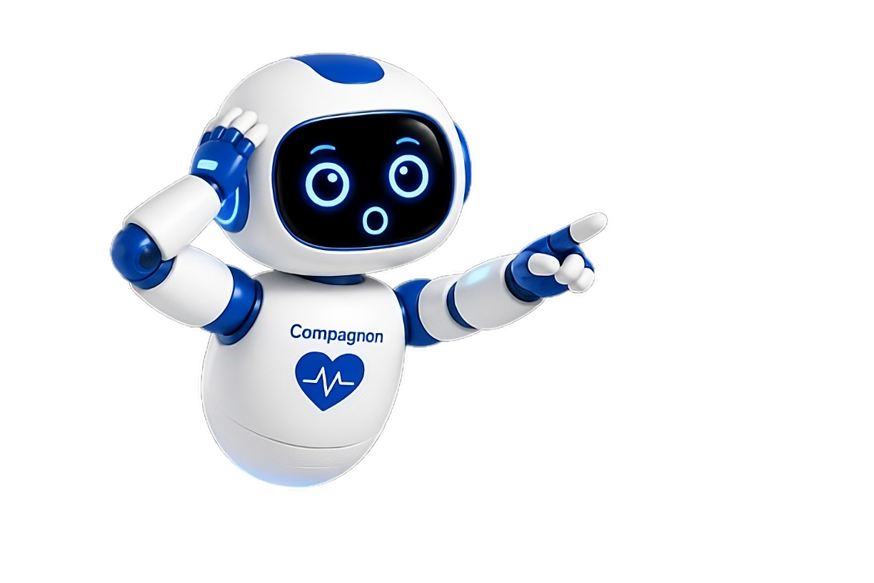 Robot Compagnon pointant vers la statistique